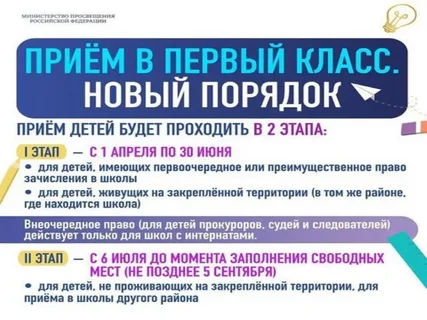 Прием в первый класс.